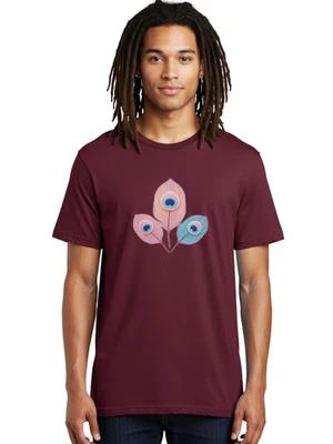 Peacock-Feathers-Graphic Mens Graphic Tee, 100% Cotton, Casual Summer Wear