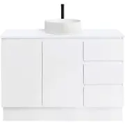 CIBO 1200mm White Nordic Full Height Bathroom Vanity With Fluted White Gloss Basin