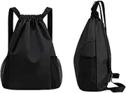 Sports Drawstring Backpack, Large Capacity Gym Bag for Men, Folding Waterproof Backpack for Cycling Football Basketball Fitness Yoga