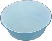 WOONEKY Round Plastic Wash Basin Blue White Portable Dishpan for Camping Laundry Face Cleansing and Vegetable Washing Stylish and Space Saving Design for Home and Kitchen Use