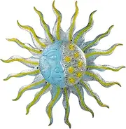 dreamskip Large Metal Sun Wall Decor Outdoor, 27 Inch Sun and Moon Decor Metal Wall Art, 3D Sun Wall Decor for Patio Garden Yard Fence Bedroom Living Room Decoration