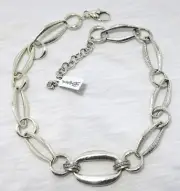 Brighton MERIDIAN LUMENS NWT $148 Stunning Hammered Silver Crystal Necklace