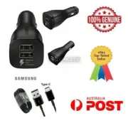 Samsung Dual USB Adaptive Fast Car Charger Type C Cable S10 20 21 22 Note 8 9 10