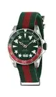 Gucci YA136339 Dive Quartz Men's Watch Green Dial with Red & Green NATO Strap