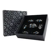 RPG Set Hollow Melon Dice (Stainless and Blue)