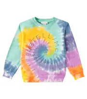 [Stella McCartney Kids] Stella McCartney Kids Logo dyed cotton sweatshirt Y 3 multicoloured