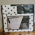 Luxury 1500 Thread Count Twin/Twin XL 4 Piece Bed Sheet Set White Polkadot New