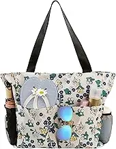 Large Beach Bag for Women, Waterproof Beach Tote Bag with Zipper, Reusable Grocery Bags for women, Tote Bags for Shopping