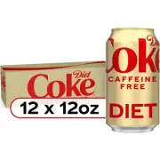 Coca Cola Caffeine Free Diet Soda 12 Pack Soft Drinks 12oz Soda Limited Edition