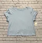 NWT Ana A New Approach Women’s Size XXL T-shirt Light Blue Blouse, Shoulder Pads