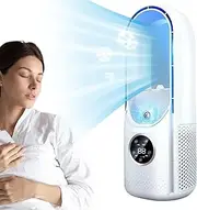Bladeless Fan - Desktop Fan Bladeless | Small Quiet Bladeless Fan | Portable Rechargeable Battery Operated Fan | Electric Quiet Bladeless Fan Touch Control | Table Fans Desk Fan Portable For Bedroom