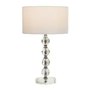 Emery Crystal Base Table Desk Lamp - White Shade