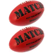 2PK Match AFL Ball Embossed Red Australian Rules Football Game