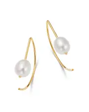 Bloomingdale's Fine Collection Cultured Freshwater Pearl Threader Earrings in 14K Yellow Gold