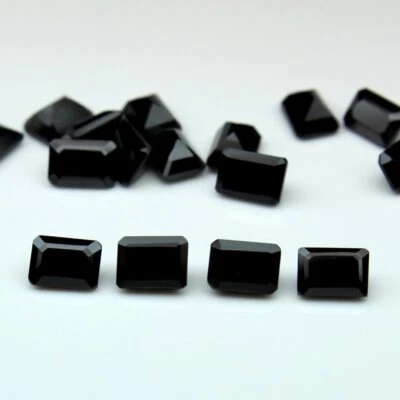 Black Onyx Octagon Faceted Cut 5x7mm To 20x25mm Natural Loose Gemstone