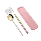 Tableware Set Korean Style Dust-proof Chopsticks Fork Spoon Dinner Set Stainless