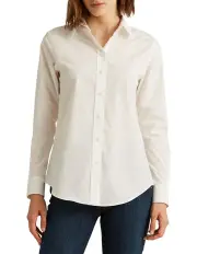 [Lauren Ralph Lauren] No-Iron Button-Down Shirt White