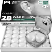 PQ Wax Ear Plugs for Sleeping - 28 28 Pillows Big Pack + Mini Case to Go