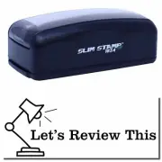 Large Pre-Inked Lets review this with Lamp Stamp Size 7/8" Tall x 2-1/4" Wide