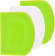 3 PCS Pastry Bake Bench Dough Scraper PE Flexible Bowl Cutter Sharp Edge and Angles Bread Dough Cutter for Cake Decorating Baking Anti-Slip Kitchen Baking Spatula Scraper(Color:Green and White)