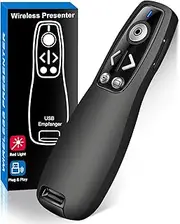 2-in-1 USB Type C Presentation Clicker Wireless Presenter Remote for PowerPoint, Powerpoint Clicker with Volume Control PowerPoint Slide Advancer for Mac, Computer, Laptop