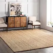 [Aizza Trends] Indian Handmade Braided Jute Area Rug-Floor Carpet Rug-Bed Side Runner Rug-Doormat Rug - 3 x 4 Feet (90 cm x 120 cm)