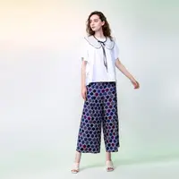 在飛比找momo購物網優惠-【PANGCHI 龐吉】手繪葉紋休閒寬褲(2216001/2
