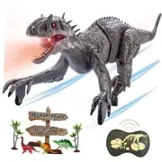 Remote Control Dinosaur Jurassic T Rex Toys for Boys Electronic RC Light Gray