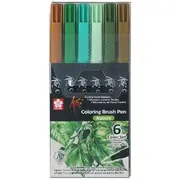 Sakura Koi Colouring Brush Pens Nature 6 Pack