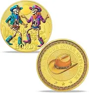 Skull Cowboy Adventure Inspiration Challenge Coin Western Cowboy Motivational Exploration Coin Keepsake Howdy Unleash Your Inner Explorer Cowboy Adventure Gifts for Friends