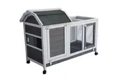 YES4PETS Rabbit Hutch Cat House Cage Guinea Pig Ferret Cage With Wheels