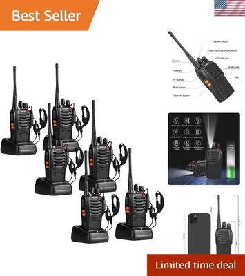 Two Way Radios Long Range Adults 16 Channels Handheld Rechargeable with Flash...