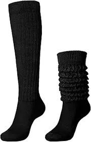 [Glitopper] Slouch Socks Slouchy Socks Pack Knee High Scrunch Socks 80s 90s Socks Cotton Stacked Socks Boot Socks