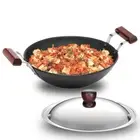 Futura Hard Anodised 2.5L Deep Wok/Kadai/Frying Pan Induction Base With Lid