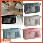 Travel Cosmetic Bag Mesh Makeup Storage Wash Bag Toiletry Organiser Case Pouch A