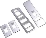 Power window switch For H2 2003-2007 ABS Car Window Lift Button Panel Frame Decorative Sticker Car Interior Accessories (Color : Silver)