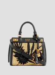 GUESS Women's Black Floral Katey Mini Satchel Bag