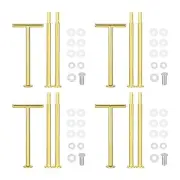 4 Set 3-Tier Cupcake Stand Hardware Fittings for Cake Stand, T Shape Gold