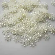 100× Snowflake Flatback Pearl Embellishments Christmas Craft DIY Tools SRZ8