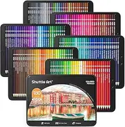 [Shuttle Art] 180 Colored Pencils, Soft Core Coloring Pencils Set with 4 Sharpeners, Professional Color Pencils for Artists Kids Adults Coloring Sketching and Drawing