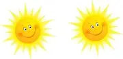 JOINPAYA 2pcs Sun Wall Sticker Decor for Boys and Girls Half Sun Decal PVC Wall Sticker