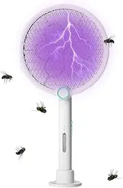 [Rukjmqi] Electric Fly Swatter | Electric Rechargeable Handheld Fly Zapper,Safe Electric Flyswatter Trap Aid for Lovers Friends Family Night Sleeping