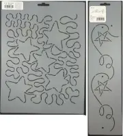2 Quilting Stencils Star Stipple & Millennium Border Quilt Pattern Templates Set