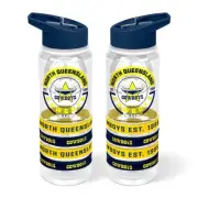 North Queensland Cowboys NRL Tritan Drink Bottle with Wrist Bands