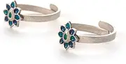 [Shaya] by CaratLane Oxidised Owning My Delusional Optimism Toe Rings in 925 sterling silver, Silver, Opal