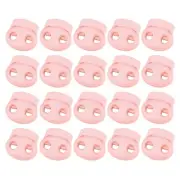 40Pcs 5mm Plastic Cord Locks Double Hole Spring Toggle Stopper, Light Pink