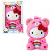 Hello Kitty and Friends Care Bears Plush 10” Hello Kitty as Cheer Bear New