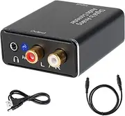 Digital to Analog Audio Converter Optical Coaxial SPDIF to Analog Audio Converter R/L RCA and 3.5mm Jack AUX Stereo Audio Adapter