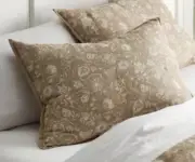 One Threshold Standard Floral Voile Lofty Quilted Pillow Sham Beige NWT