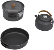 ＫＬＫＣＭＳ Camping Cooker Set Camping Cooking Set Folding Handle Camping Pot Frying Pan Kettle for Traveling Hiking Backpacking Outdoor